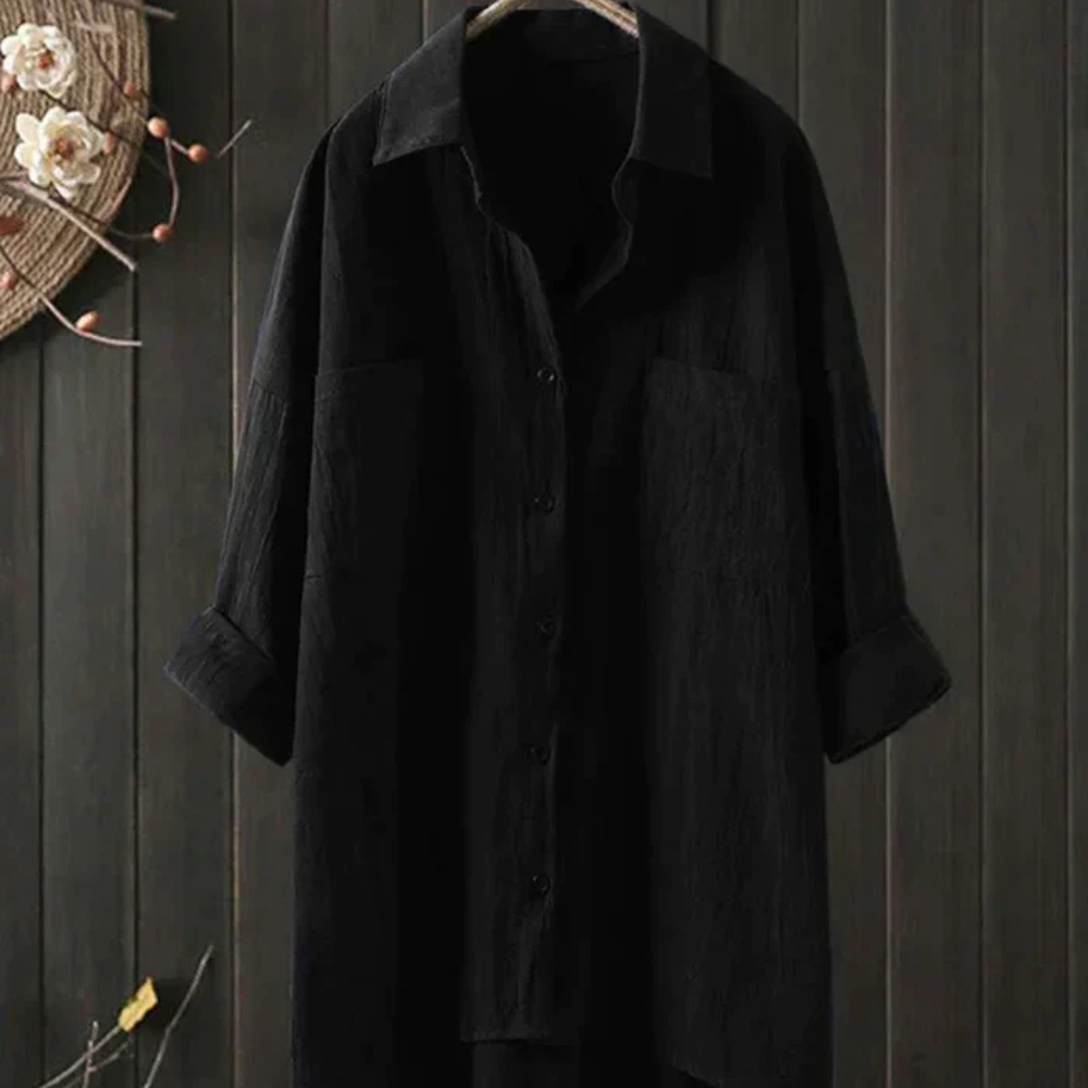 Bess Blusa Mujer de Lino – Camisa Ligera de Verano, Corte Amplio, Elegante Casual