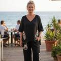 Shiara Conjunto Mujer Dos Piezas – Conjunto Oversize con Cintura Elástica y Pantalones Anchos