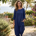 Harley Ensemble Femme Coton Lin – Ensemble Deux Pièces Léger, Pantalon Large Décontracté