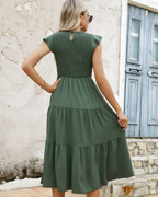 Sabrina Maxi Dress for Women – Tiered Dress with High Waist & Flared Sleeves