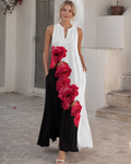 Scarlett Damen Maxikleid – Ärmelloses Sommerkleid mit V-Ausschnitt und Taschen