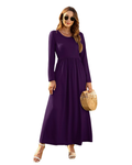 Georgia Abito Maxi Donna – Vestito Lungo a Maniche Lunghe con Tasche e Vestibilità Ampia