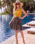 Freya Vestido de Mujer – Vestido Floral en Línea A con Cuello Redondo, Bolsillos y Detalles en Contraste