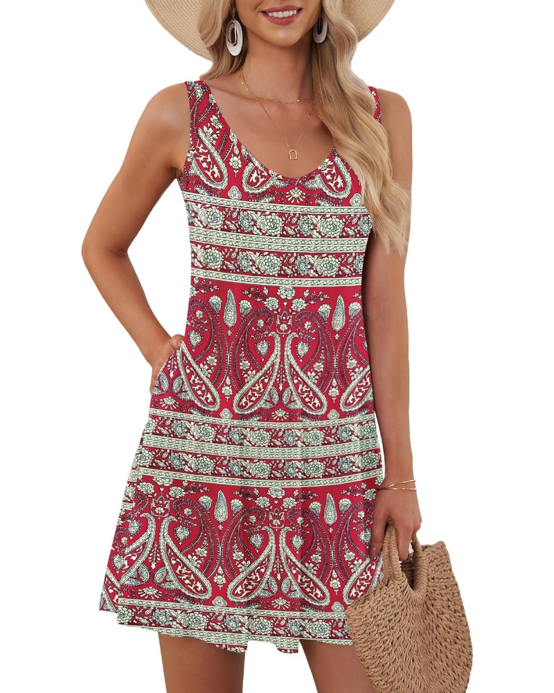 Paige Abito Mini Donna Estivo – Scollo a V, Gonna Plissettata e Tasche Laterali