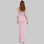 Lottie Robe Femme Élégante Estivale – Robe Bardot avec Fente et Coupe Mettant en Valeur