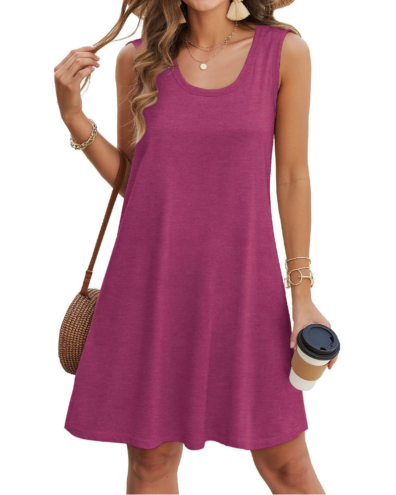 Isabella Vestido Túnica para Mujer – Vestido de Verano Sin Mangas con Bolsillos y Ajuste Cómodo y Suave