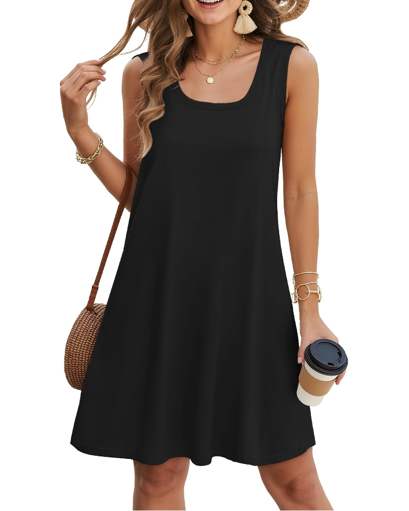 Isabella Vestido Túnica para Mujer – Vestido de Verano Sin Mangas con Bolsillos y Ajuste Cómodo y Suave