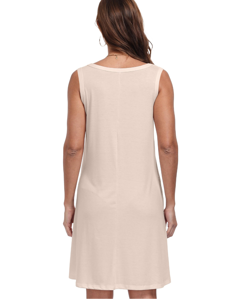 Isabella Women's Tunic Dress – Sleeveless Summer Dress with Pockets & Comfortable, Soft Fit