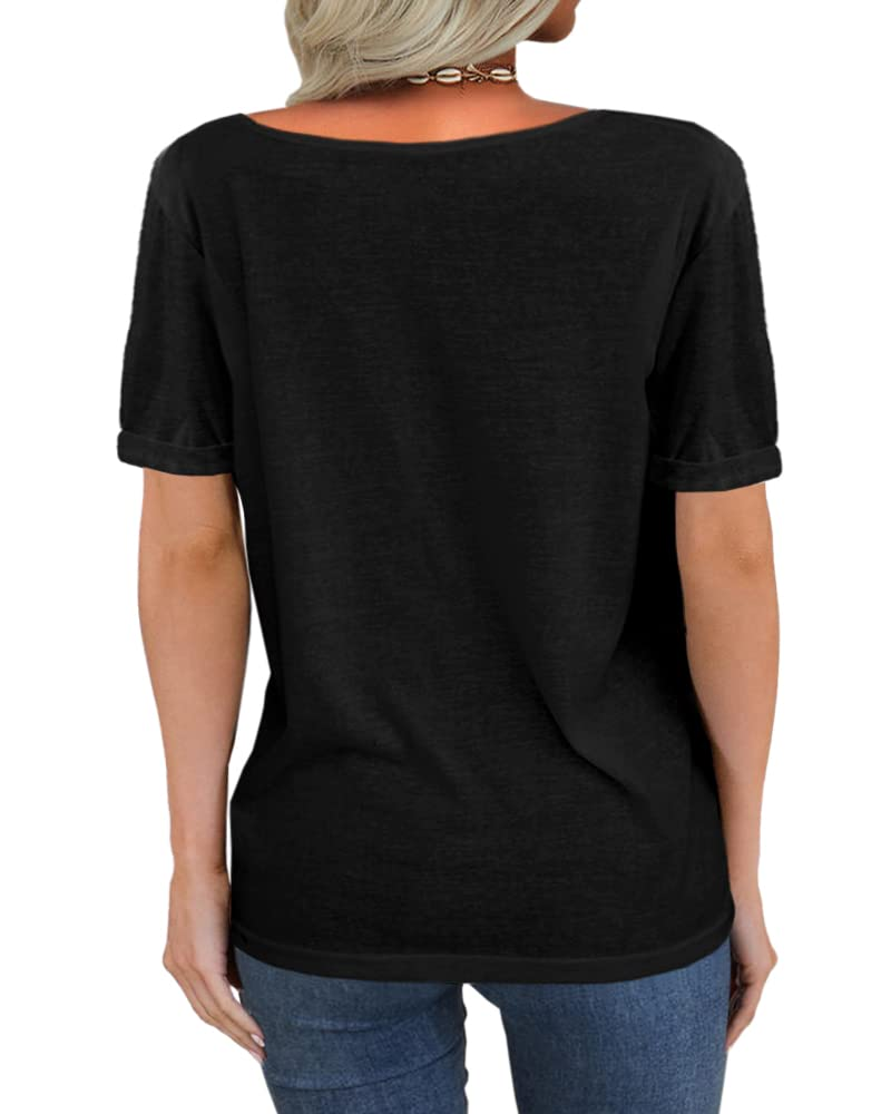 Rachelle T-Shirt Donna – Top Estivo con Scollo a V Profondo & Maniche Corte