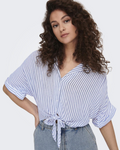 Monica Women's Top – Viscose T-Shirt with Wide Collar & Button Closure