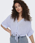 Monica Women's Top – Viscose T-Shirt with Wide Collar & Button Closure