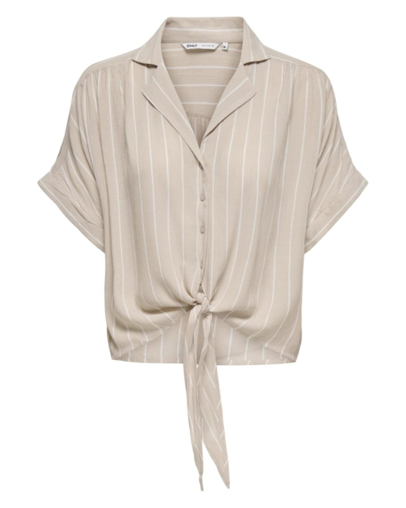 Monica Top Donna – T-Shirt in Viscosa con Colletto Ampio & Chiusura con Bottoni