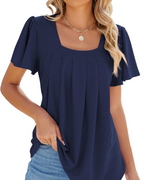 Isolde Blusa Donna – Top Traforato con Scollo Quadrato e Maniche a Volant