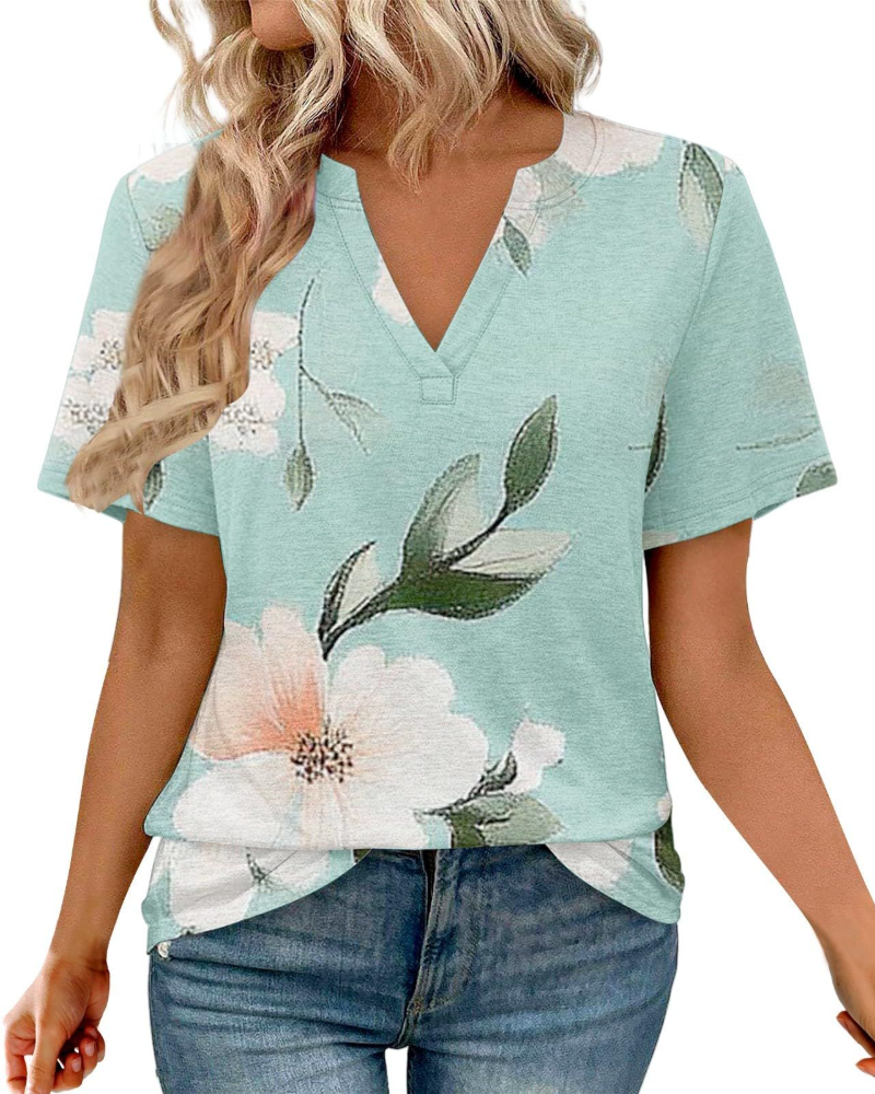Rowan Tunica Donna – Blusa Lunga Stampata con Scollo a V e Maniche 3/4