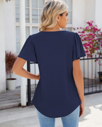 Isolde Blusa Donna – Top Traforato con Scollo Quadrato e Maniche a Volant