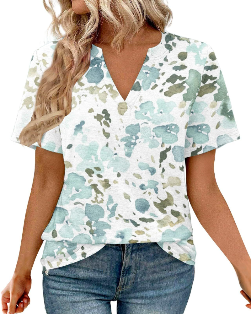 Rowan Tunica Donna – Blusa Lunga Stampata con Scollo a V e Maniche 3/4