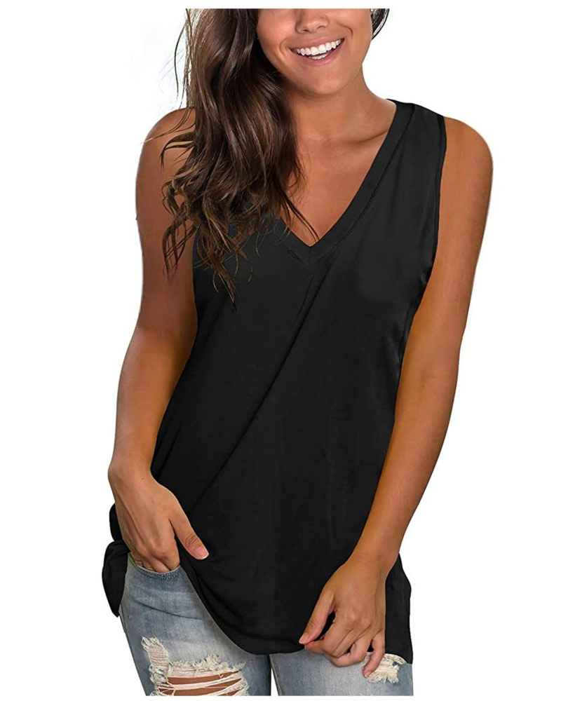 Tessa Canotta Femme – Débardeur léger avec col rond et coupe ample