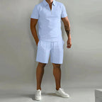 Nathan Ensemble Homme Polo et Shorts – Tenue d'Été Élégante, Coupe Confortable Décontractée