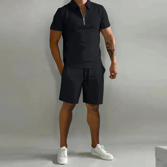 Nathan Ensemble Homme Polo et Shorts – Tenue d'Été Élégante, Coupe Confortable Décontractée