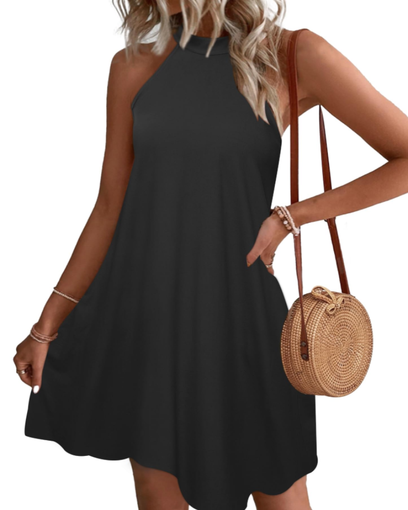 Piper Abito Mini Donna – Collo Halter, Senza Maniche e Tasche Laterali