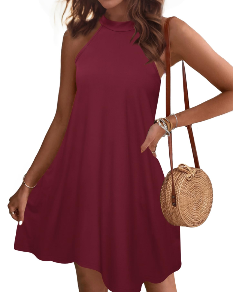 Piper Abito Mini Donna – Collo Halter, Senza Maniche e Tasche Laterali