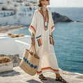 Alisia Vestido Largo Mujer – Maxi Vestido Elegante con Bolsillos & Corte Fluido de Verano