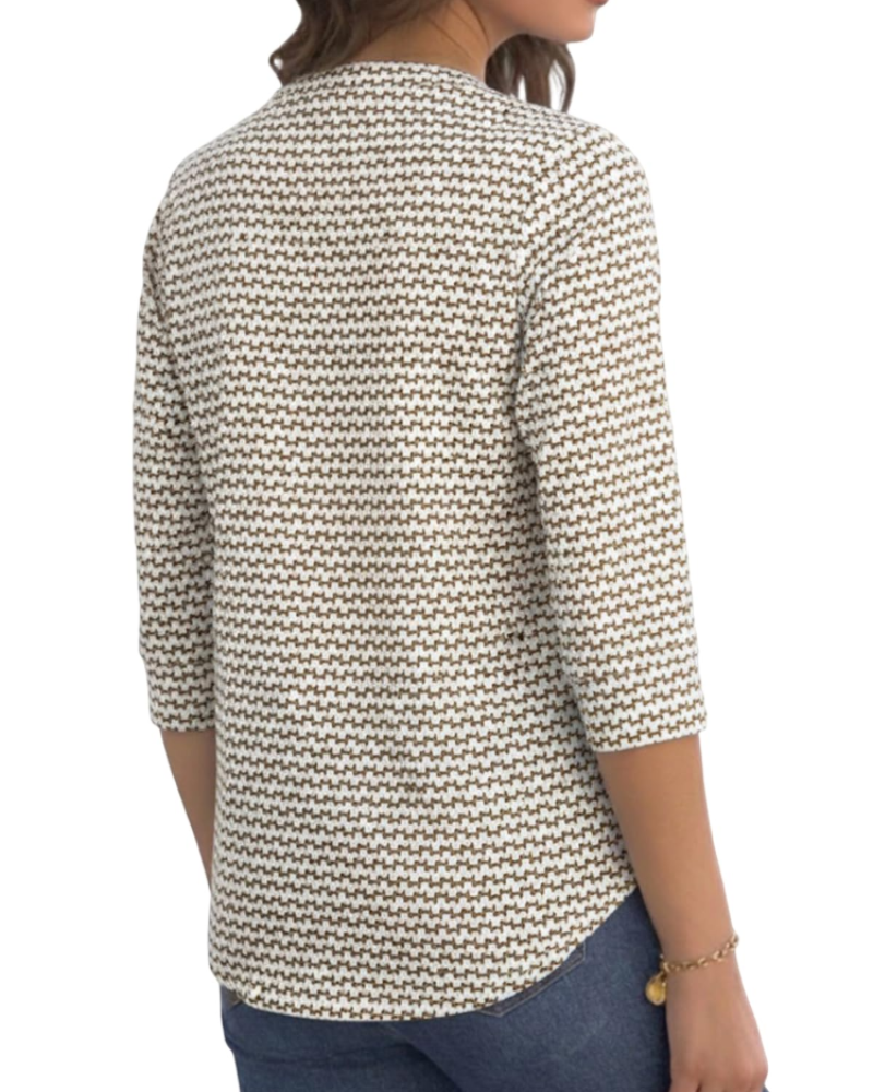 Selena T-Shirt Donna – Top Boho con Scollo a V, Stampa Botanica & Fit Morbido