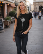 Daisy T-Shirt Donna – Top in Cotone con Girocollo, Maniche Corte & Stampa Casual
