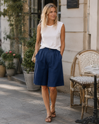 Savannah Shorts Donna Bermuda – 100% Cotone, Vita Alta, Tasche & Gamba Larga
