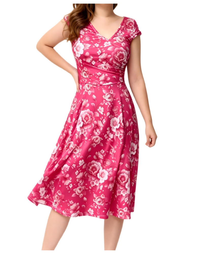 Lacey Abito Estivo Donna – Stampa Floreale, Scollo a V e Gonna Svasata