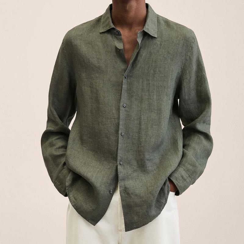 Giovanni Chemise Homme – Lin Respirant, Manches Longues & Style Élégant Classique