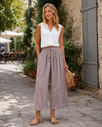 Madison Cropped-bukser til kvinder – rayon, smock-talje og sidelommer