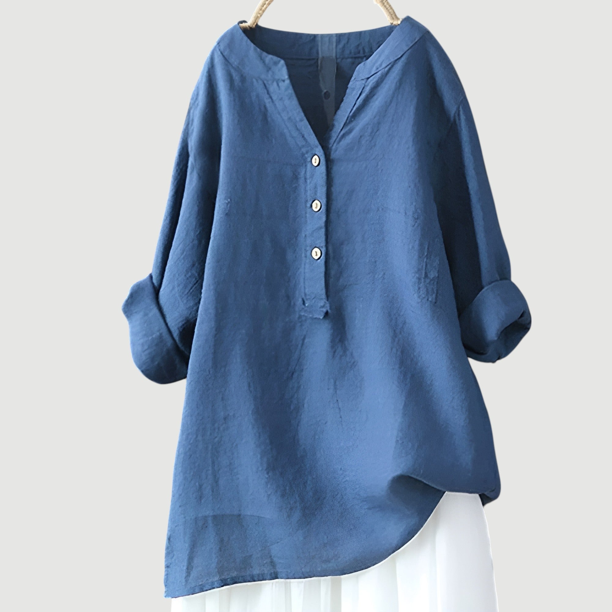 Freda Camisa para Mujer – Lino Transpirable, Corte Amplio y Estilo Casual de Verano