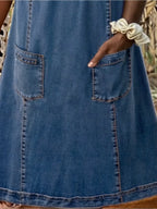 Kinsley Robe en Denim Femme – Design Minimaliste Élégant & Coupe Confort Quotidienne