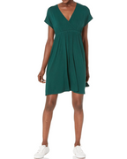 Vestido Mini Avery para Mujer – Jersey Elástico, Escote en V y Cintura Imperio