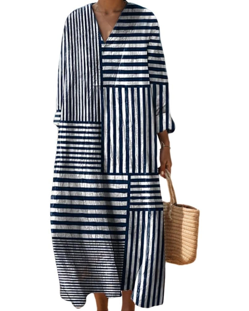 Natalie Abito Donna – Vestito Midi Boho con Scollo a V, Maniche Lunghe & Tessuto Leggero