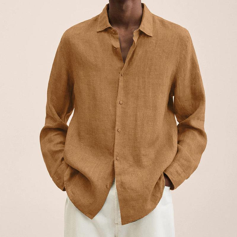 Giovanni Chemise Homme – Lin Respirant, Manches Longues & Style Élégant Classique