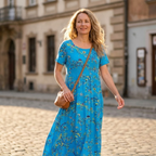 Madison Women's Maxi Dress – Boho Cotton Dress with Floral Print and Pockets
