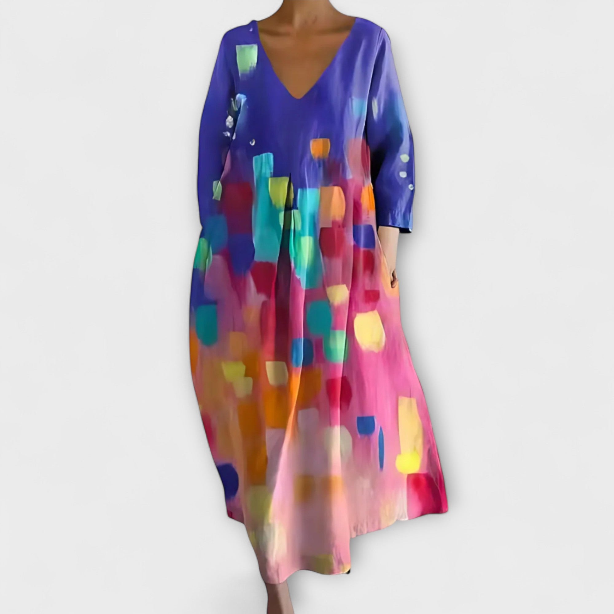 Vestido Rory para Mujer con Escote en V – Vestido de Tul Ligero y Fluido, Elegante Casual Chic
