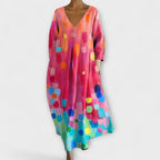 Robe à col en V Rory pour femme – Robe en tulle légère fluide, élégante chic décontractée