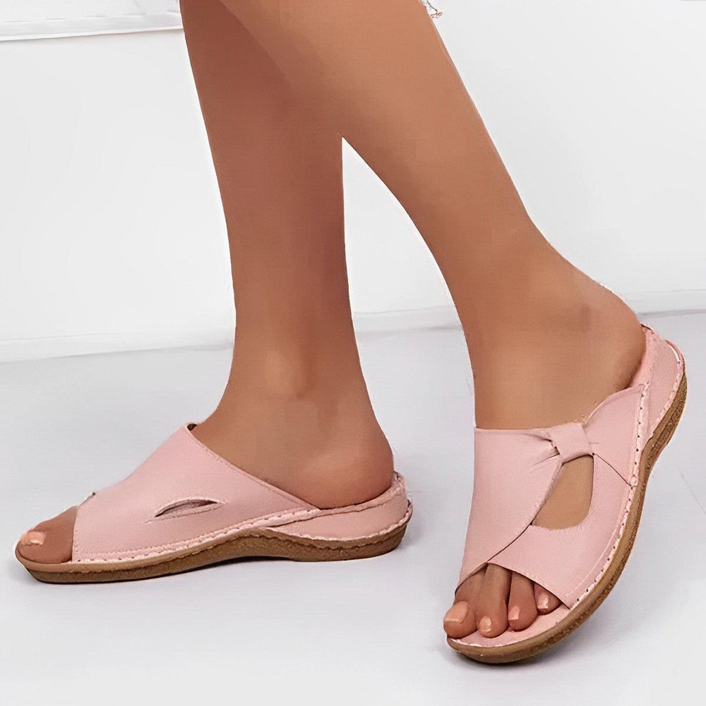 Arla Sandales Femme Cuir PU – Sandales Confortables Respirantes, Semelle de Soutien Élégante