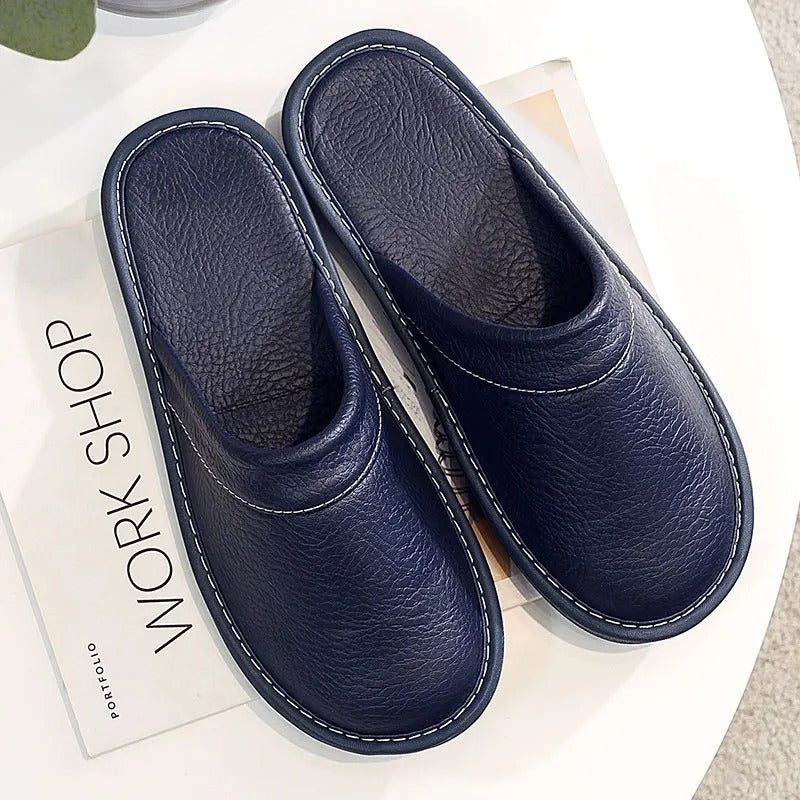 Mariano Pantofole Hombre en Piel – Zapatillas Elegantes, Calientes, Antideslizantes, Confort Invernal