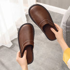 Mariano Chaussons Homme en Cuir – Mules Élégantes, Chaudes, Antidérapantes, Confort Hivernal
