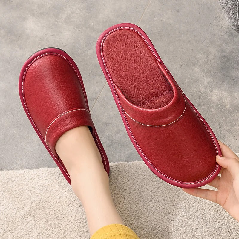 Mariano Chaussons Homme en Cuir – Mules Élégantes, Chaudes, Antidérapantes, Confort Hivernal