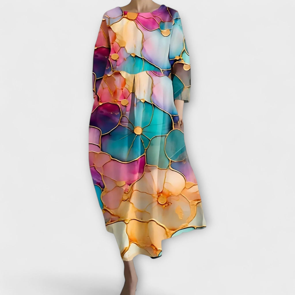 Robe à col en V Rory pour femme – Robe en tulle légère fluide, élégante chic décontractée