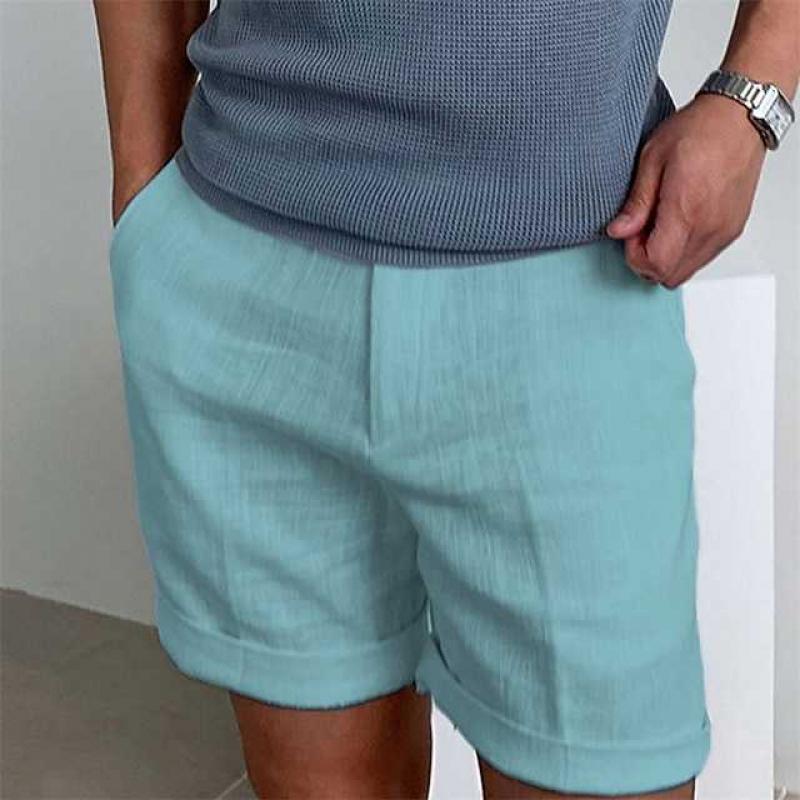 Mariano Pantalones Cortos Hombre Lino – Shorts Ligeros Transpirables, Ajuste Relax Casual