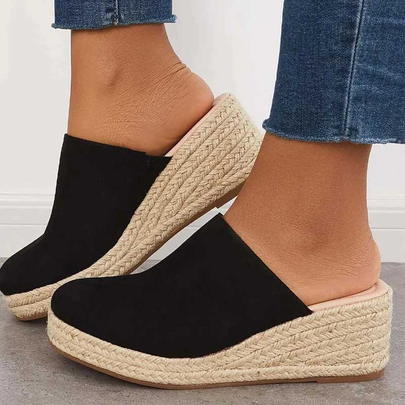 Roselle Zapatillas Mujer con Cuña – Estilo Espadrilles, Azul Marino y Comodidad Diaria