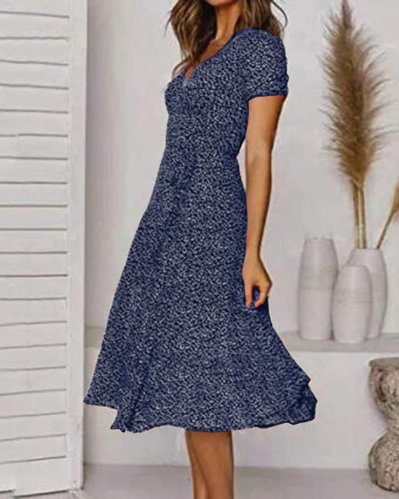 Nadine Abito Midi Donna Boho – Stampa Floreale, Pois e Design Incrociato