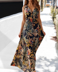 Marcella Robe d’été pour femme – Col en V, imprimé floral et dos nu