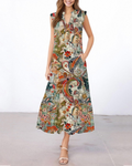 Daphne Abito Maxi Donna Estivo – Scollo Halter, Stampa Vivace e Tasche Laterali